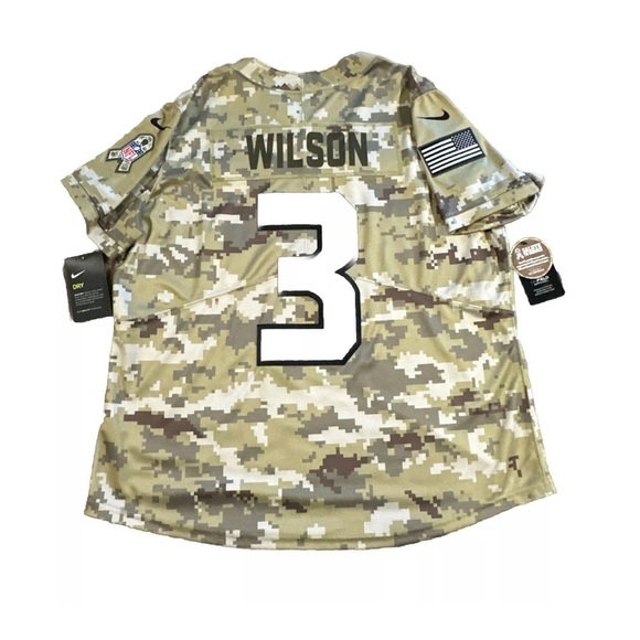 Russell Wilson Seattle Seahawks Womens Nike Salute To Service Camo Jersey XL NWT - Picture 2 of 5